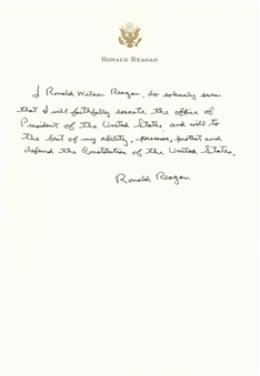 Ronald Reagan Signed Handwritten Oath of Office (JSA)
